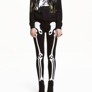 Black Goth Skelton Leggings